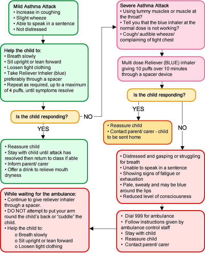 Adapted from Edinburgh City Council Symptom and action flowchart for Asthma attack