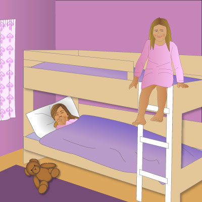 Children on bunk beds