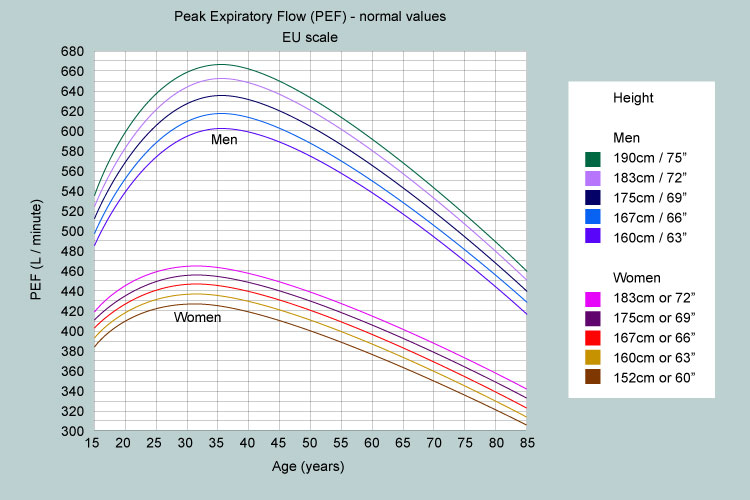 Normal Peak Flow Rate Chart