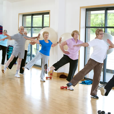 Community fitness class for older people