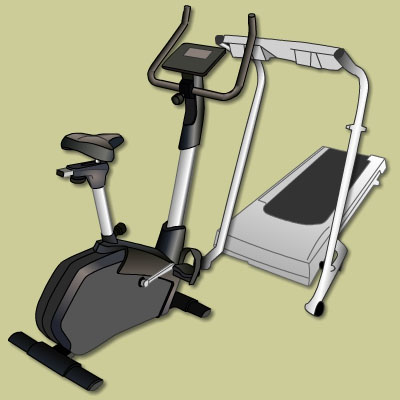 Treadmill and exercise cycle