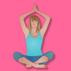 Cartoon picture of person doing yoga