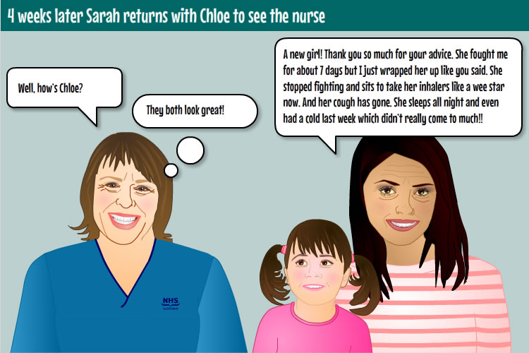 Sarah and chloe talking to the practice nurse