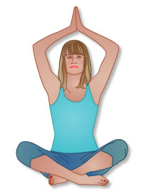 Cartoon image of a lady in a yoga pose